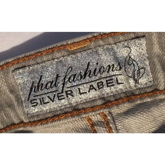 Phat Fashions Sliver Label Logo Womens Simple Boot Cut Light Wash Jeans Size 3 - Picture 2 of 5